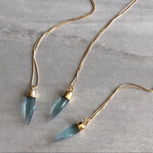 ➖LAST➖Blue Calcedony Spike Pendant Necklace💕 - Picture 2 of 3